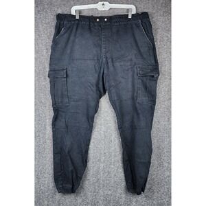 Benjamin Black Cargo Jogger Women 3X Black Utility Stretch Elastic Waist Pants